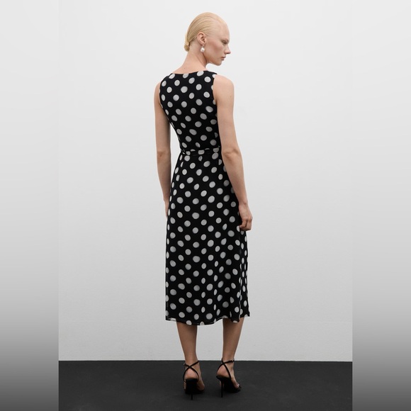 Mango black cross dress with polka dots NWT - Picture 3 of 4